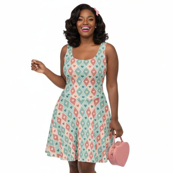 ThePinupShopBoutique.com Dresses & Skirts - Vintage Pinup Heart Fit & Flare Dress Valentine's Day A-Line Swing